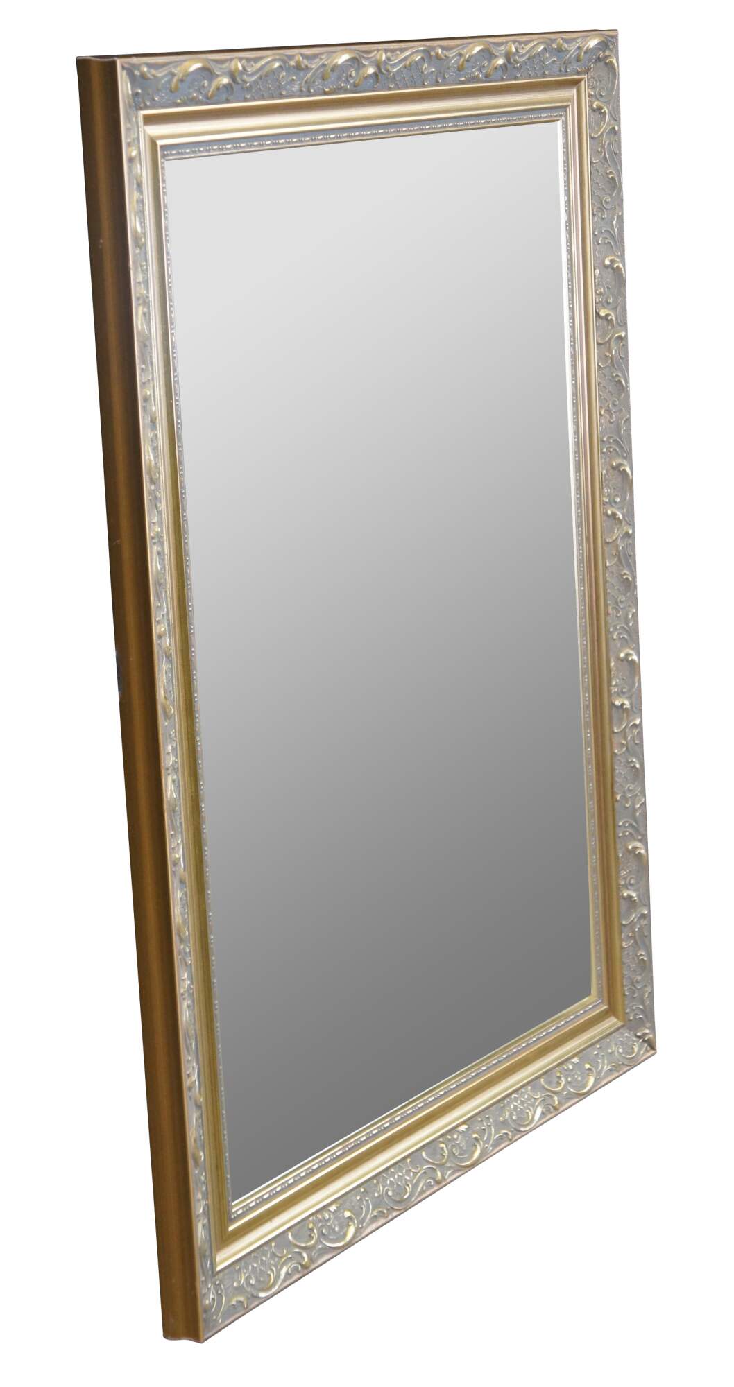 Carolina Mirror Company Rectangular Gold Over Mantel Wall Mirror Beveled Glass 