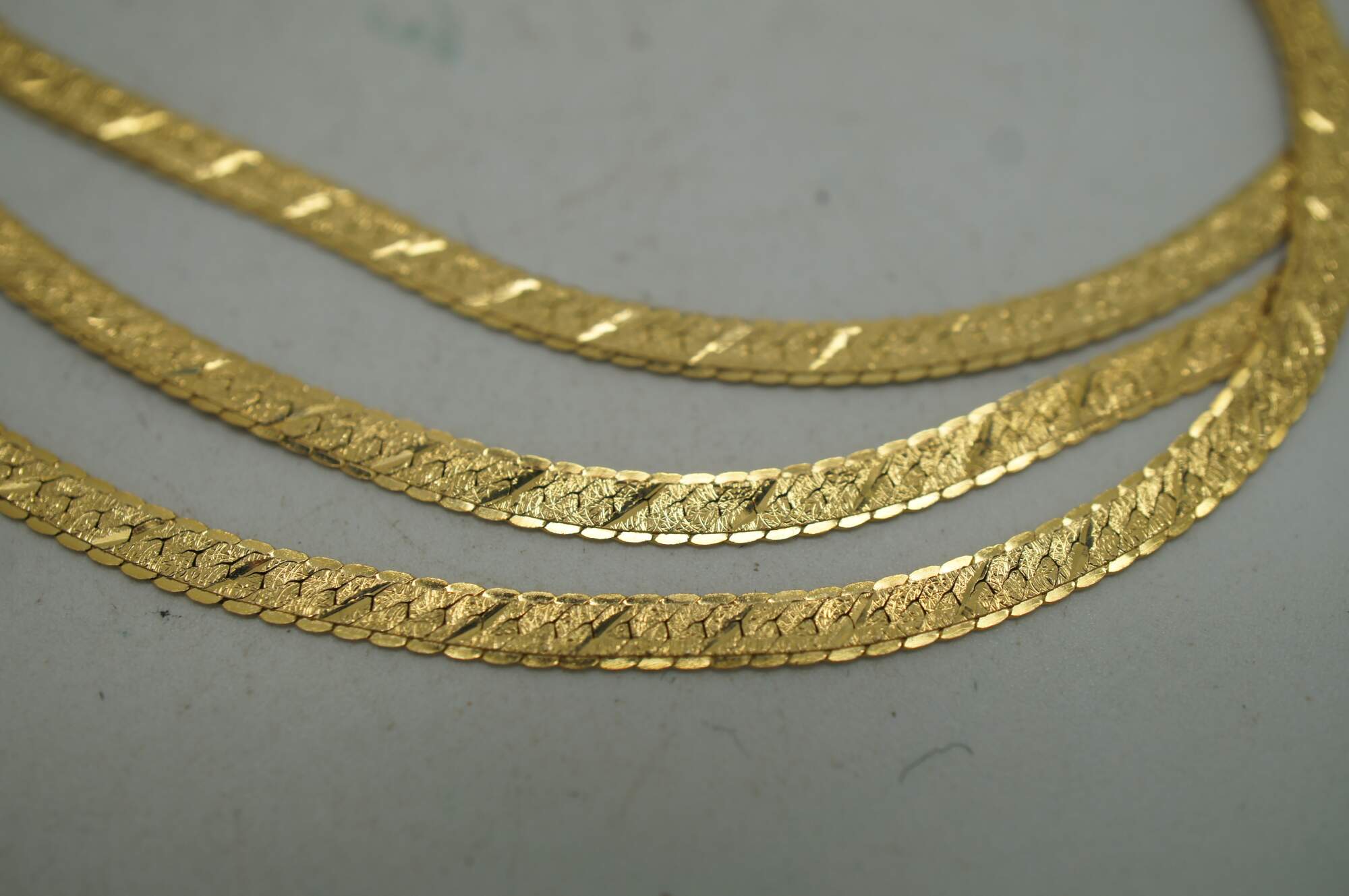 14k Yellow Gold Finish Herringbone Chain Necklace – Brass Base, Unisex, Free Shipping