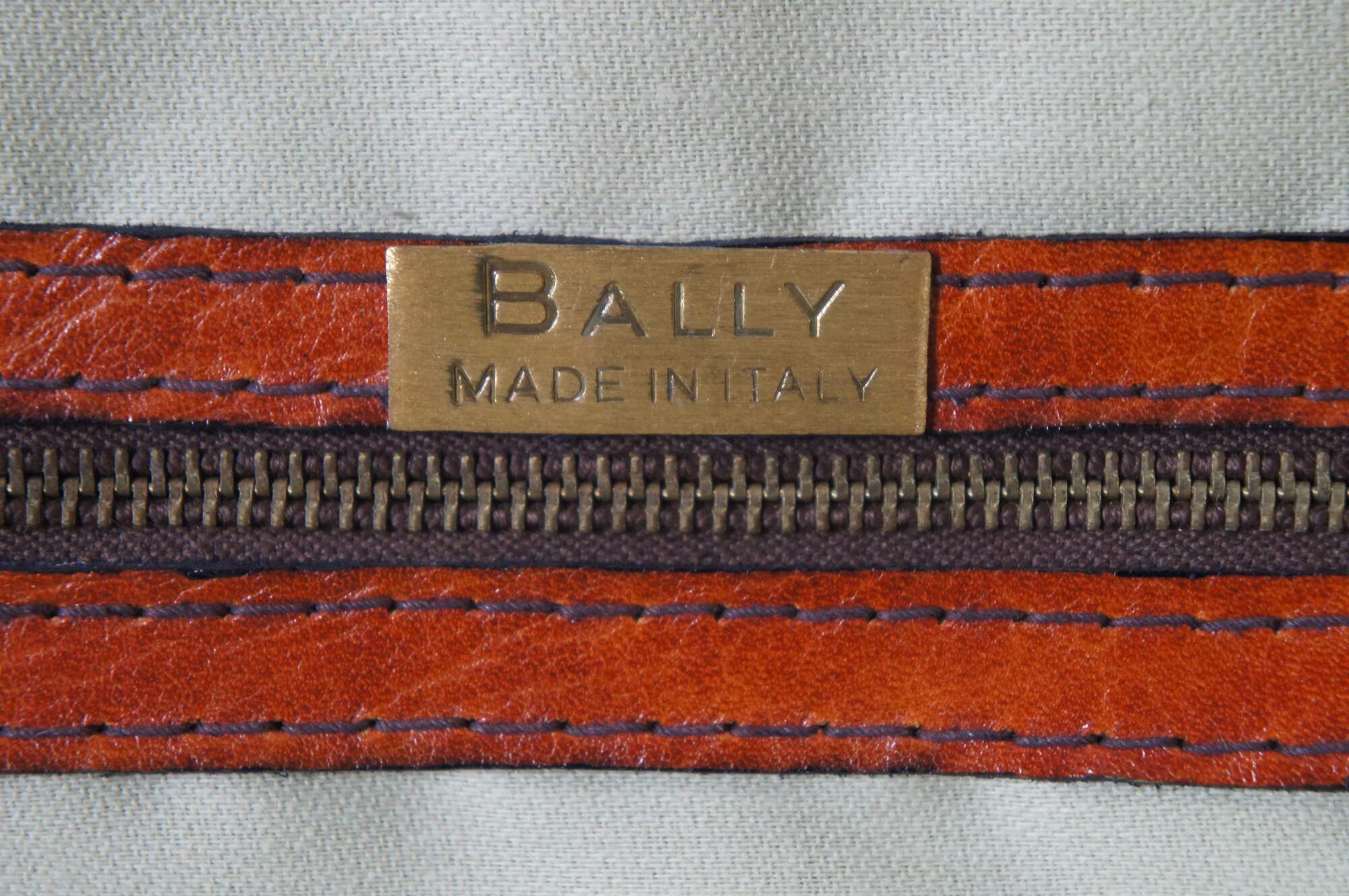 Italian Bally Brown Leather Suitcase Luggage Carry On Locking Straps ...