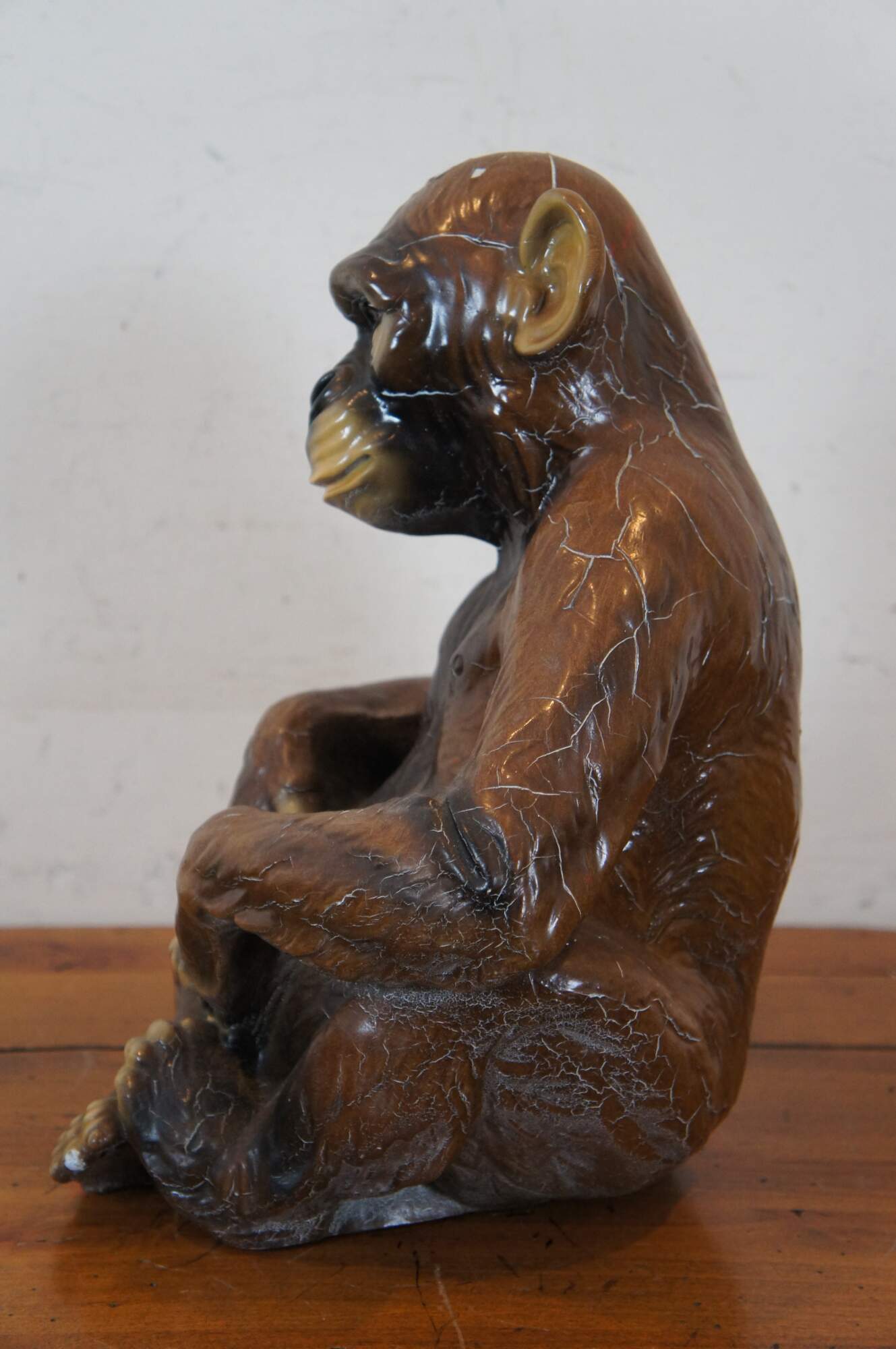 Rare Marwal Ind Inc Seated Chalkware Monkey Chimp Ape Sculpture Statue 13