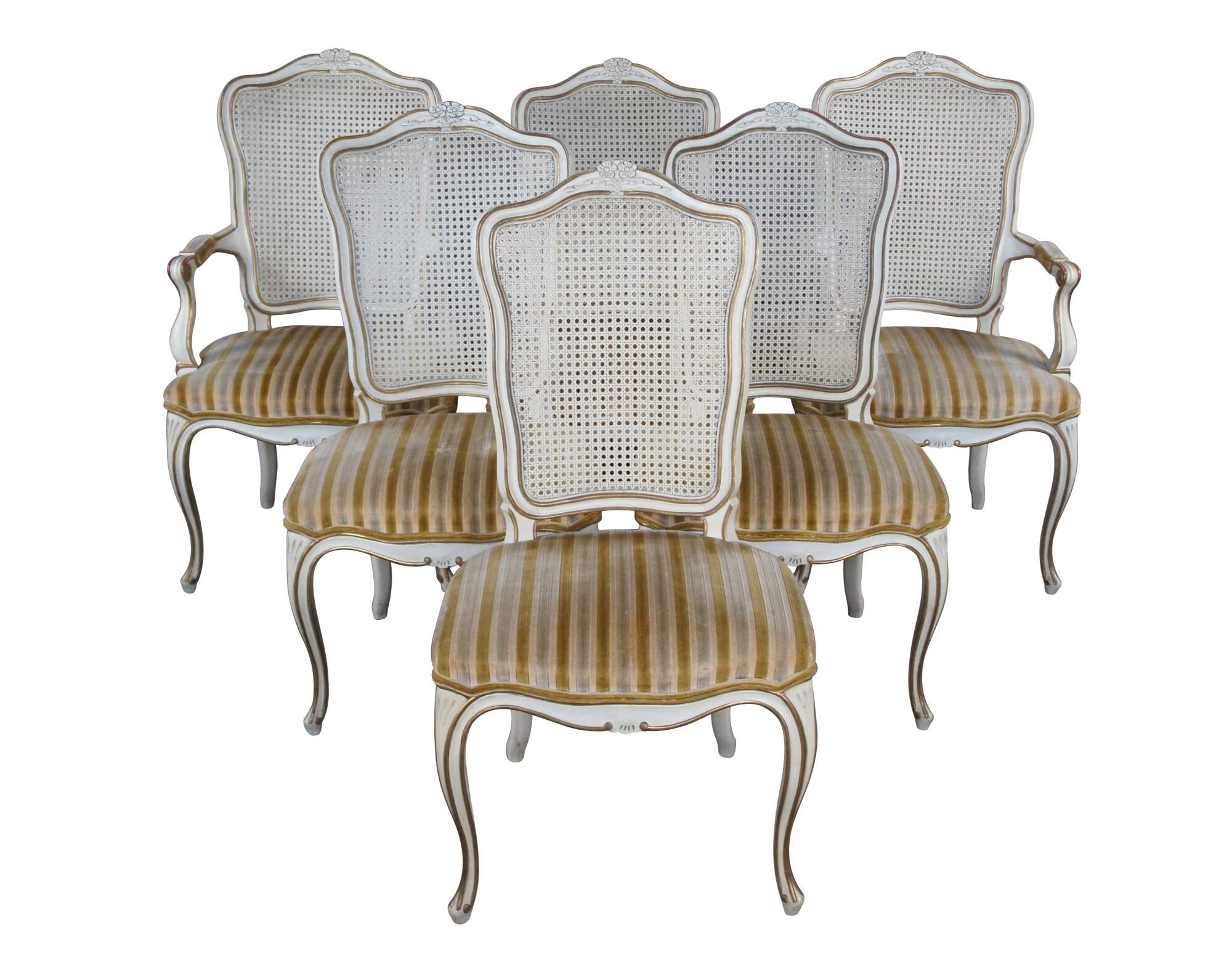 Vintage Set of Six Louis XVI Style Dining Chairs