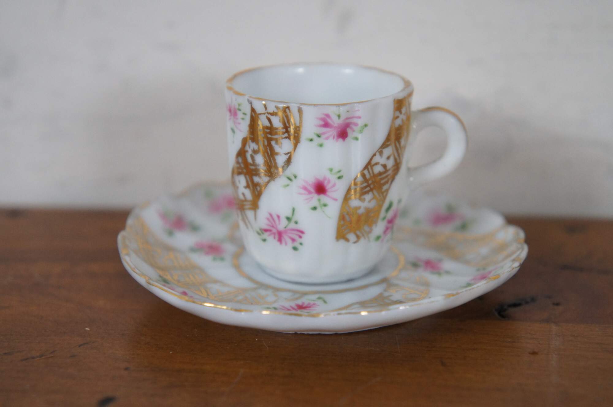 Miniatures Porcelain Hand Painted Coffee Tea Cups Set