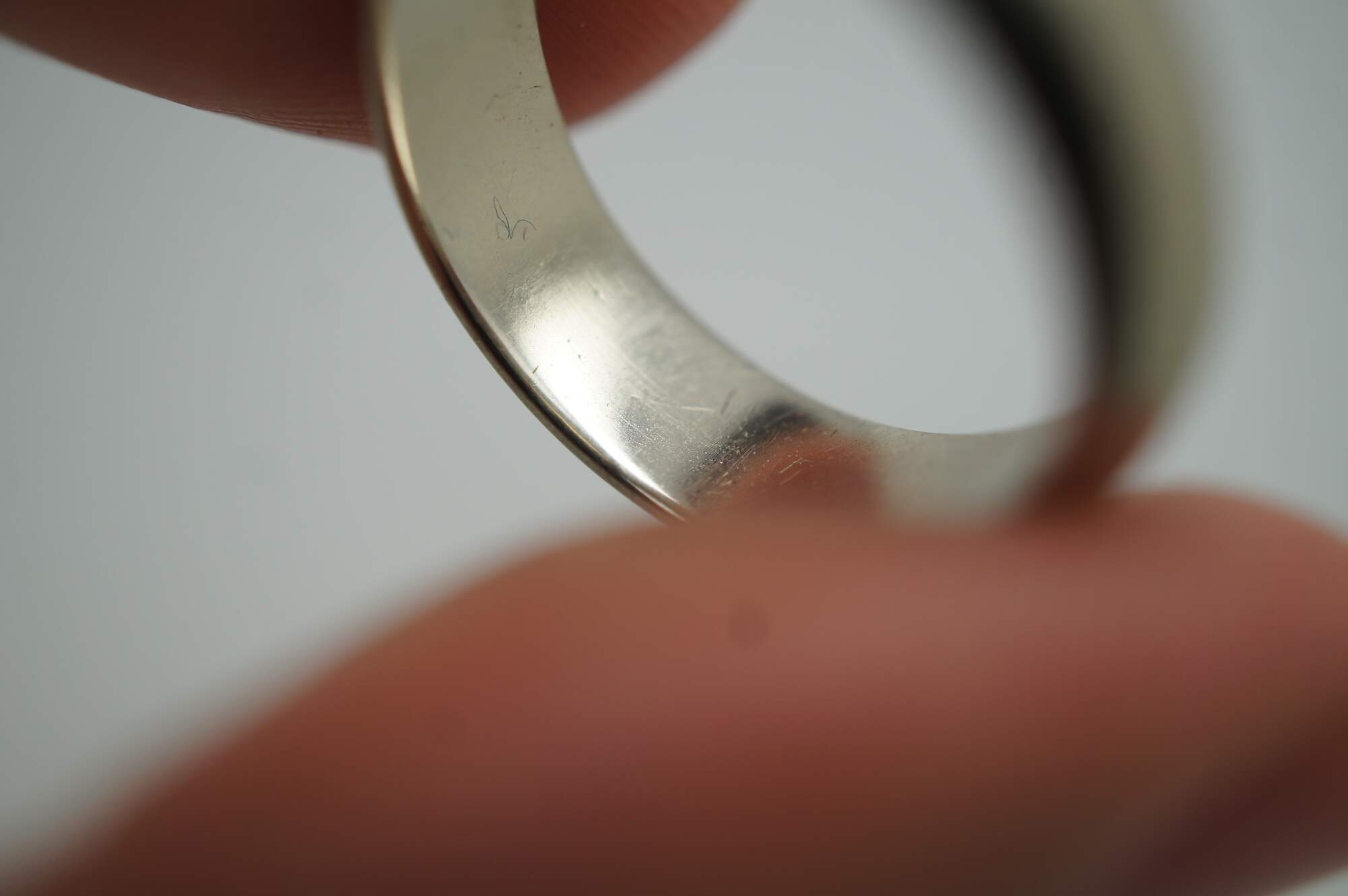 Vintage Premesco PMS 14K White Gold Plain Wedding Band Ring Size