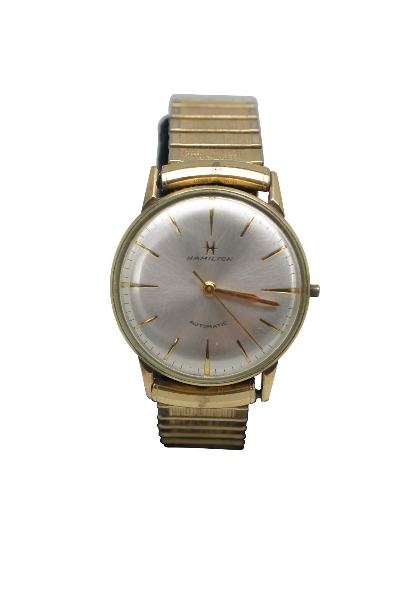 Hamilton Swiss Automatic 10K RGP Rolled Gold Wrist Watch Stretch Band