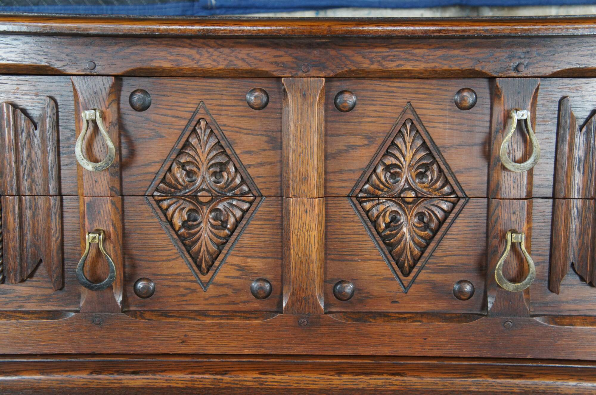 Antique Saginaw Furniture Jacobean Spanish Revival Oak Tallboy Dresser ...