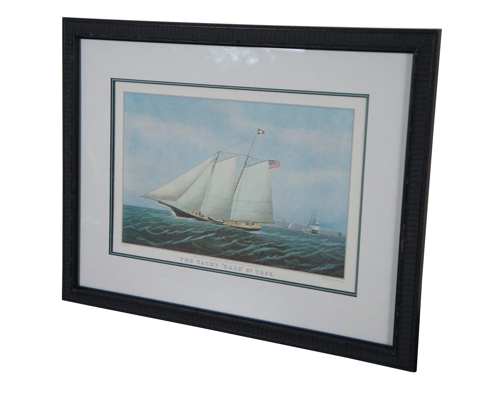 Currier & Ives C. Parsons The Yacht Haze 87 Tons Nautical Maritime ...