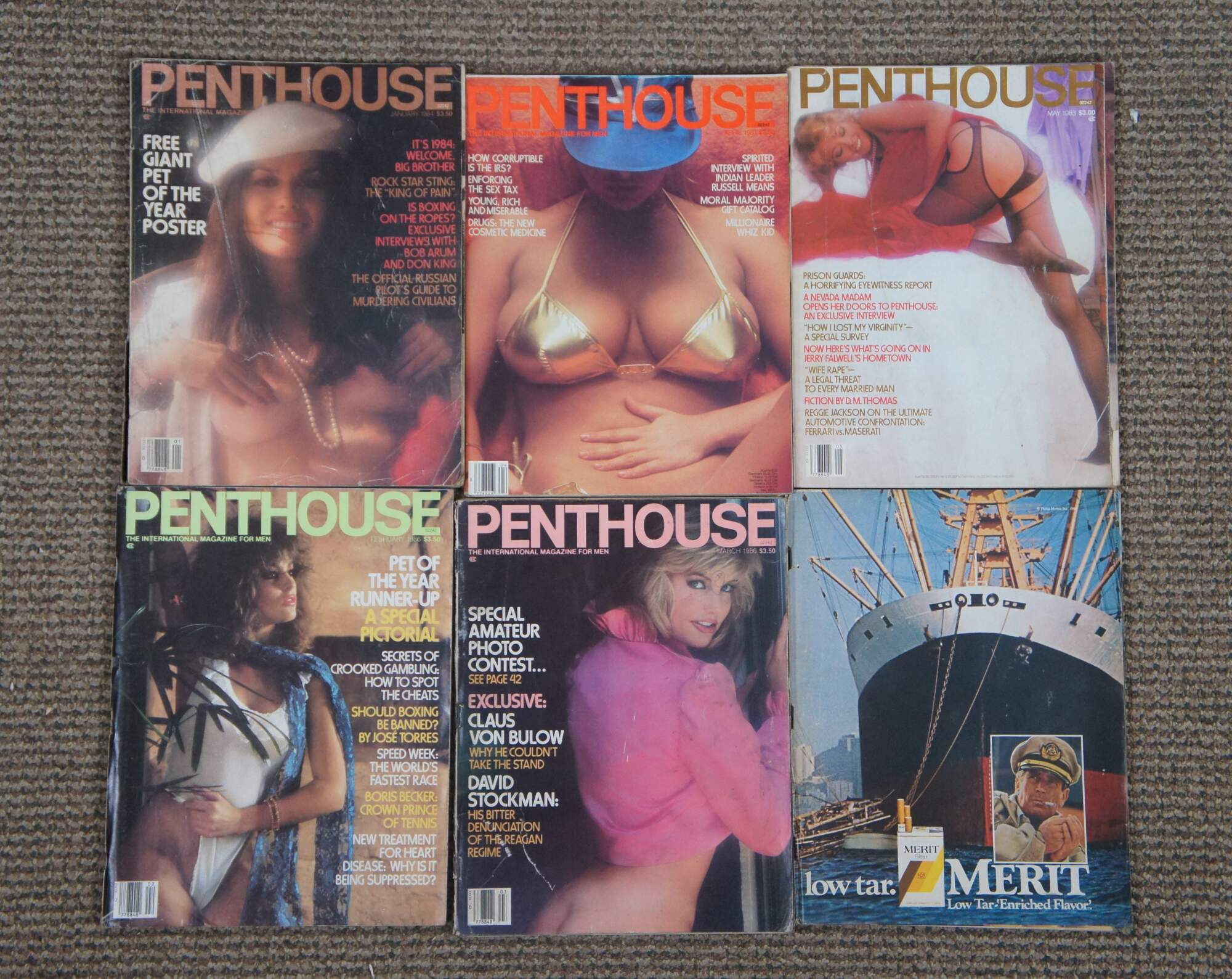 1970-80s Vintage lot of 41 Penthouse Magazines Centerfold Pet of the Year