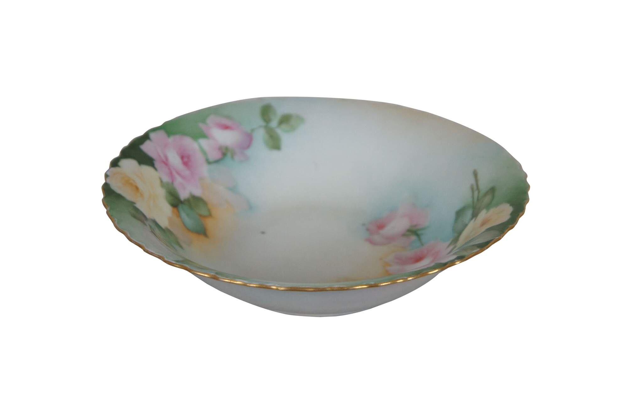 Antique Oscar & Edgar Gutherz O&EG Royal Austria Floral Serving Bowl 10