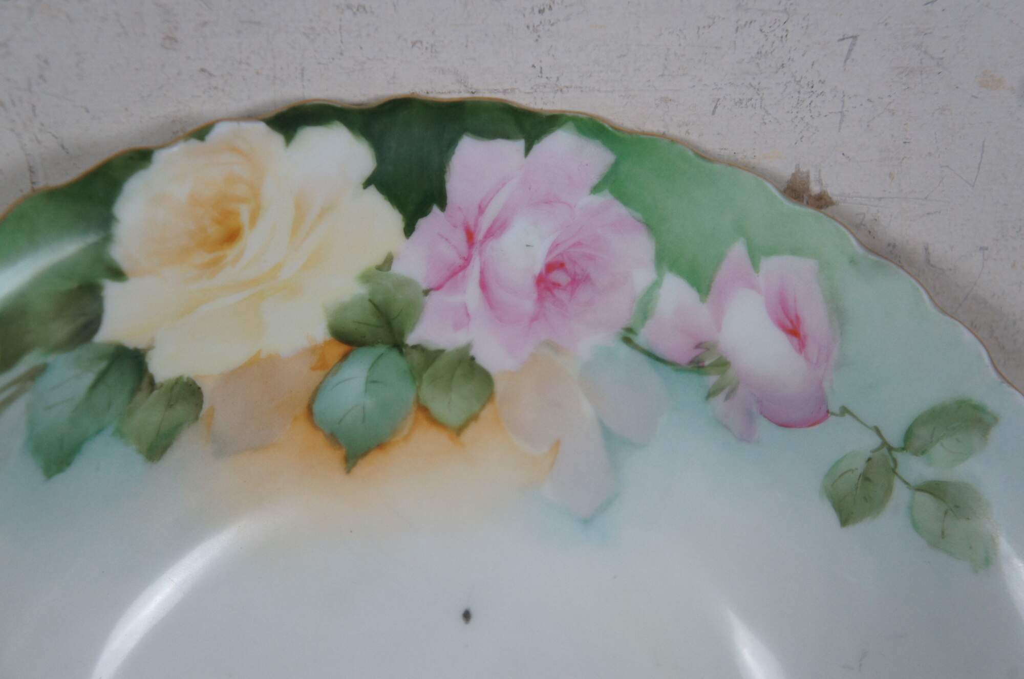 Antique Oscar & Edgar Gutherz O&EG Royal Austria Floral Serving Bowl 10